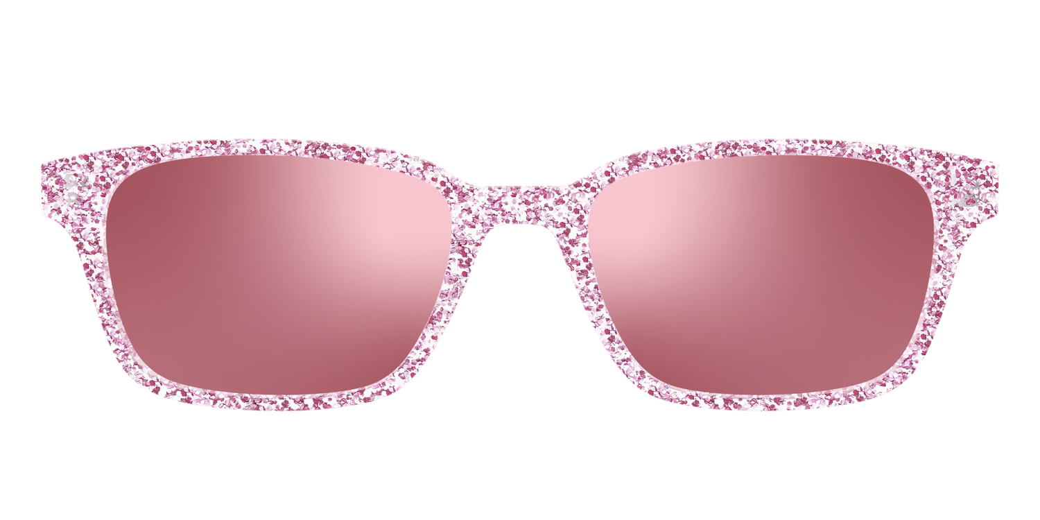 The Polarized Rose Gold Sparkle Sun Top - Front Top Image - Pair Eyewear