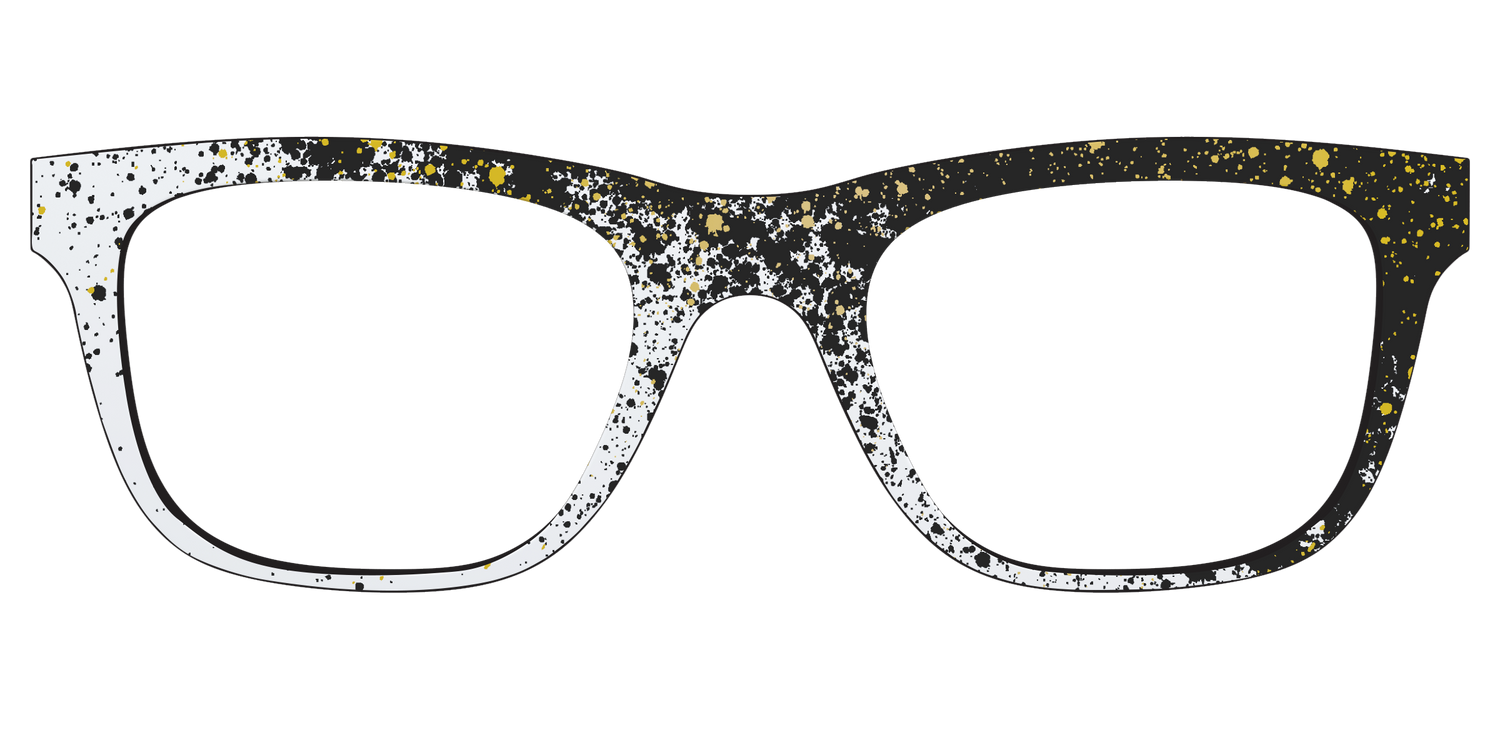 The Black & White Splatter - Front Top Image - Pair Eyewear