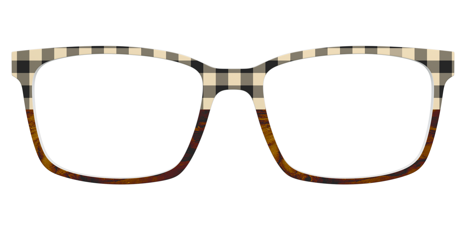 The Ivory Plaid Wood Split - Lifestyle Kirby Top Image - Pair Eyewear