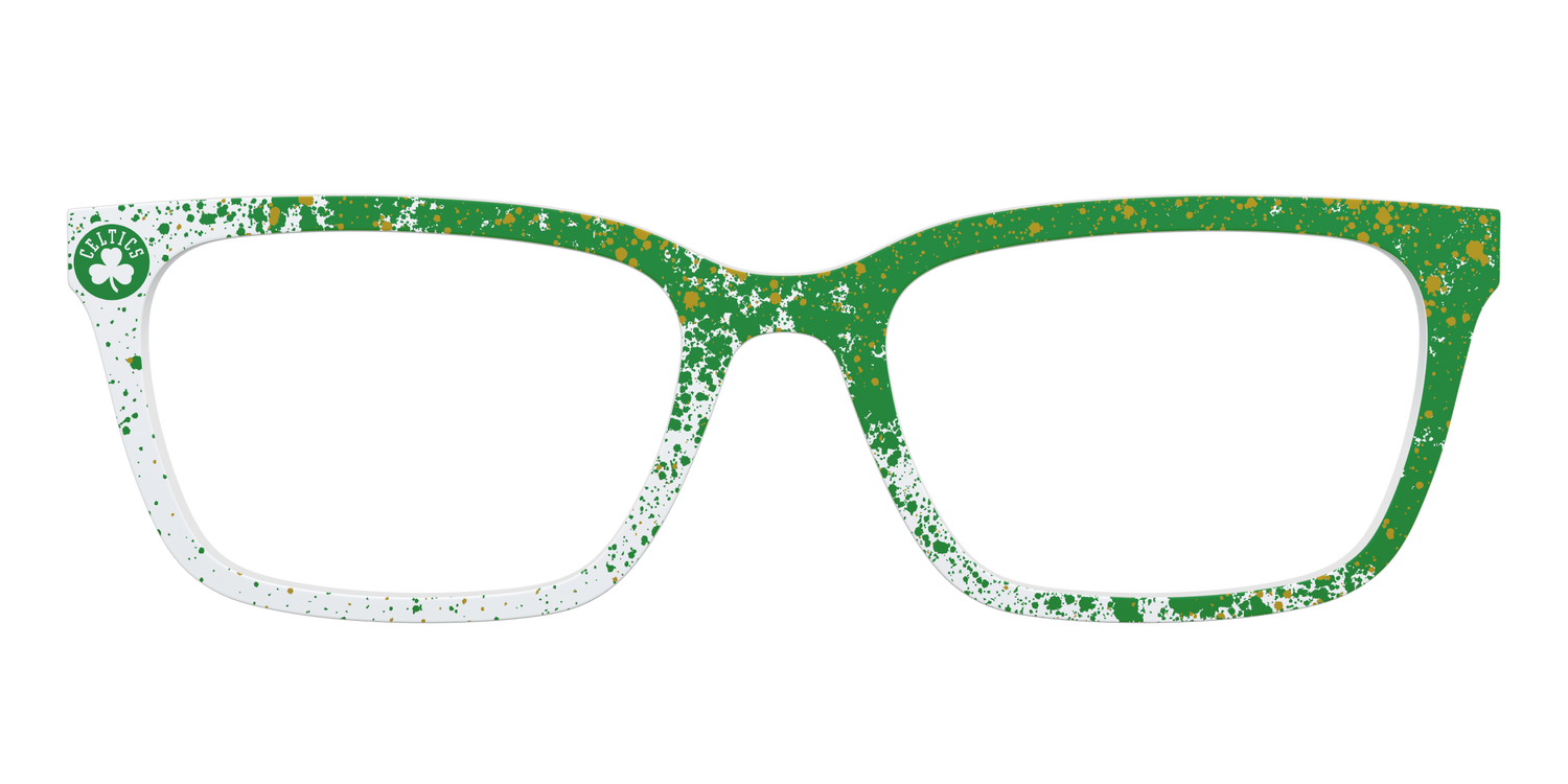Celtics Splatter - Front Top Image - Pair Eyewear