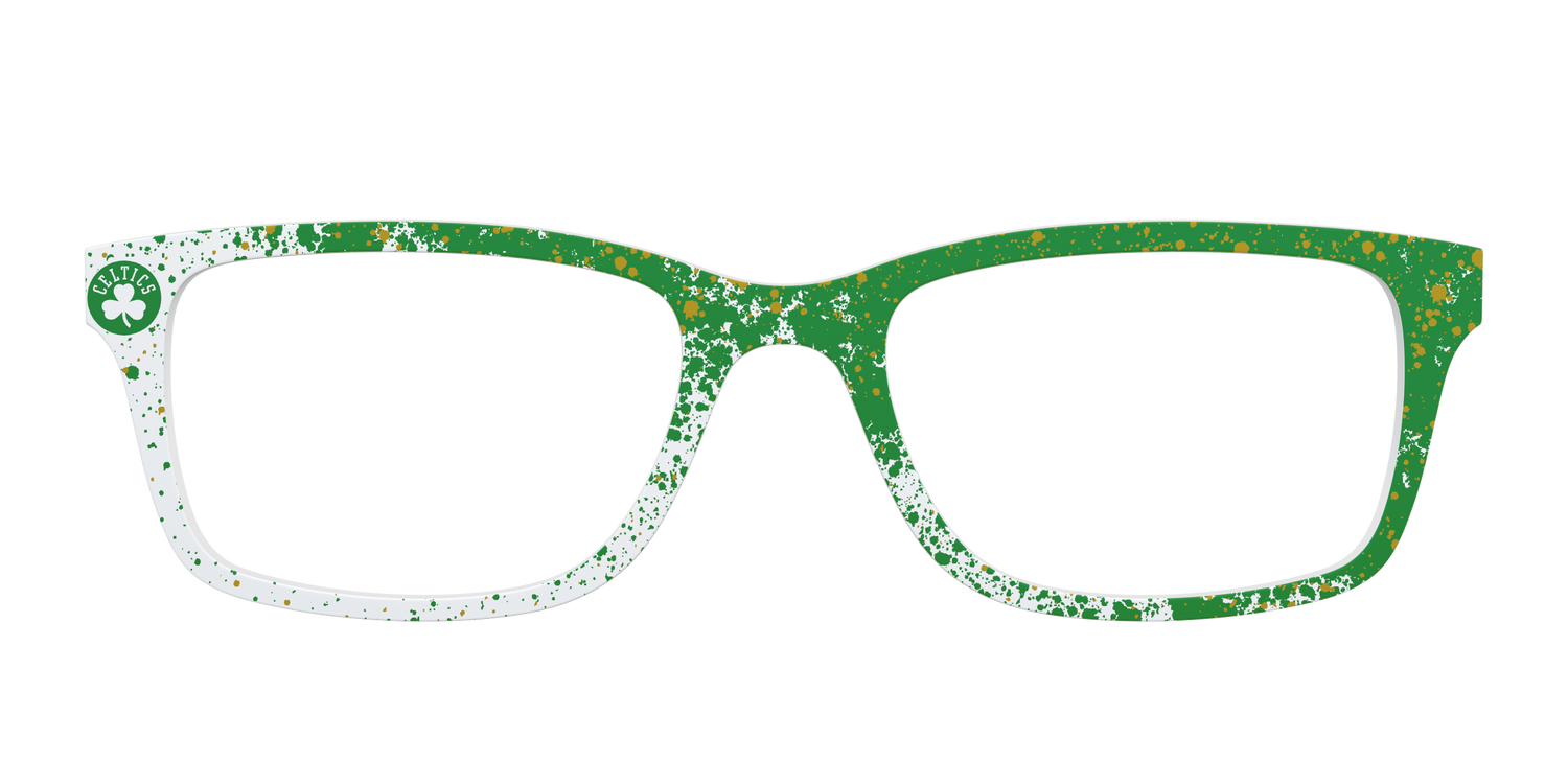 Celtics Splatter - Front Top Image - Pair Eyewear
