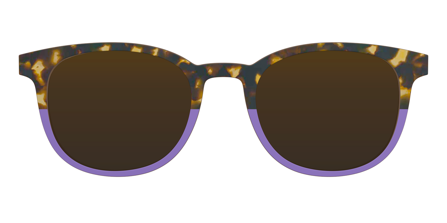The Polarized Lavender Tortoise Split Sun Top - Front Top Image - Pair Eyewear