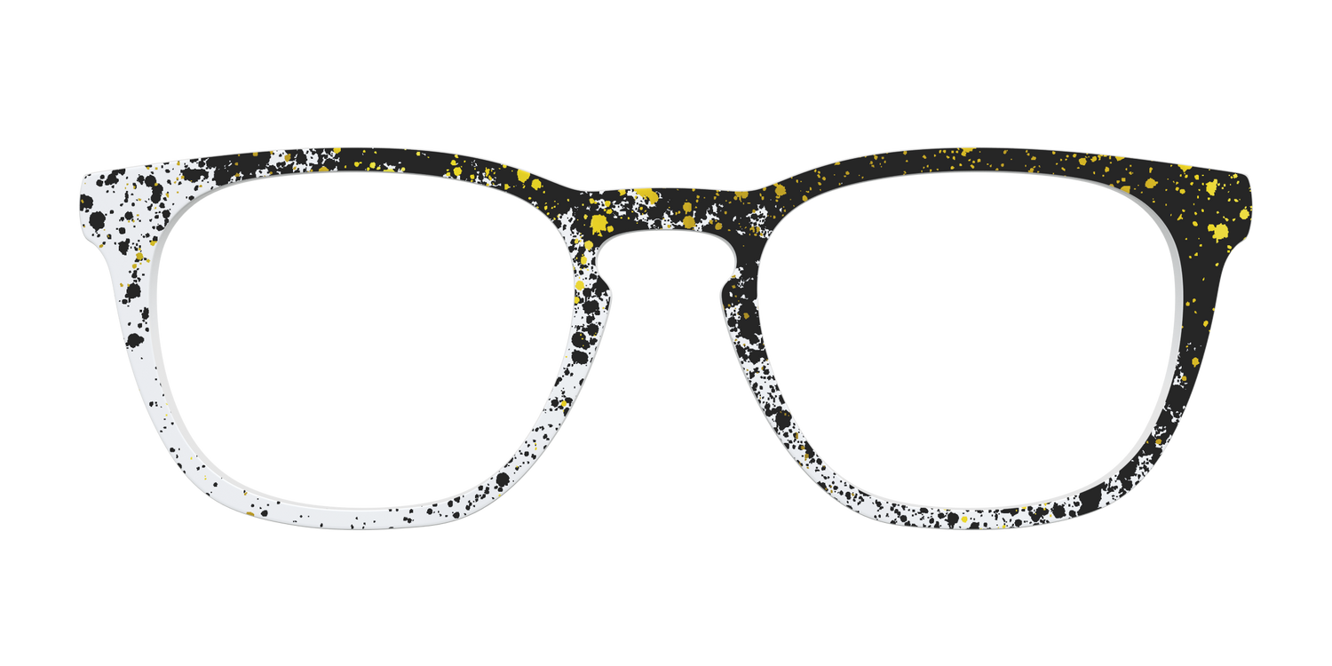 The Black & White Splatter - Front Top Image - Pair Eyewear