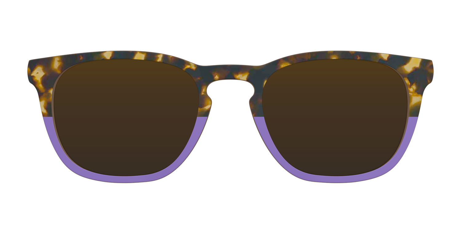 The Polarized Lavender Tortoise Split Sun Top - Front Top Image - Pair Eyewear